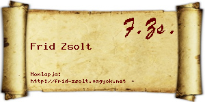 Frid Zsolt névjegykártya